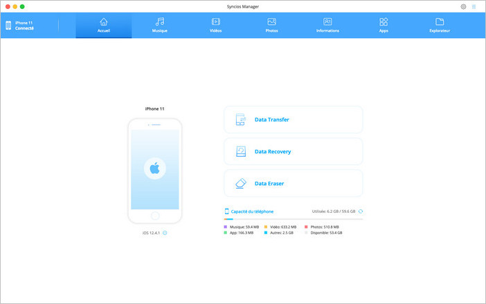 Syncios iOS Manager for mac homepage