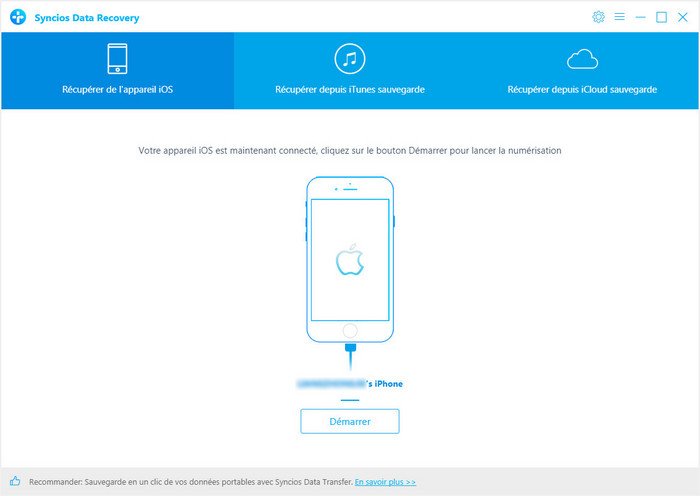 connect ios device to syncios data recovery