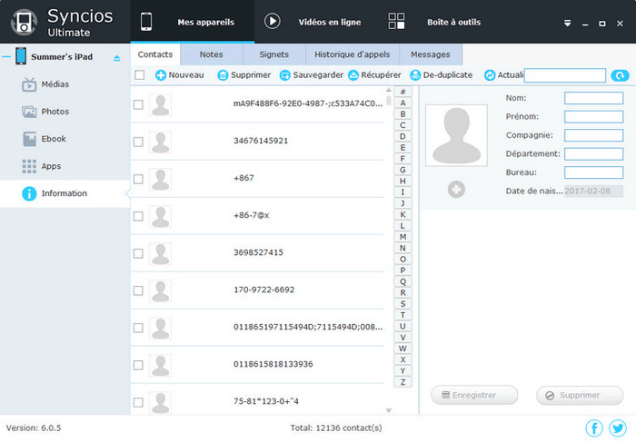 Syncios iPhone Contacts Transfer