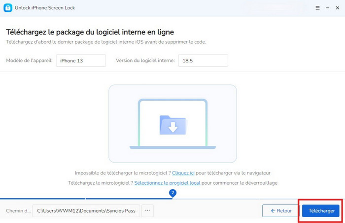 Appuyez sur le bouton Télécharger