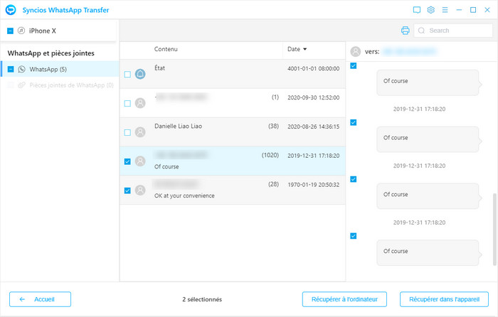 prévisualiser le fichier de sauvegarde iTunes