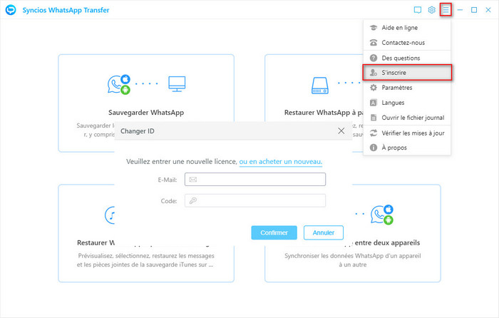 register on WhatsApp Transfer