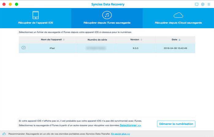 récupérer données perdues à partir de fichiers de sauvegarde iCloud