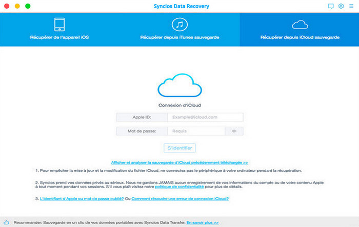 se connecter à iCloud