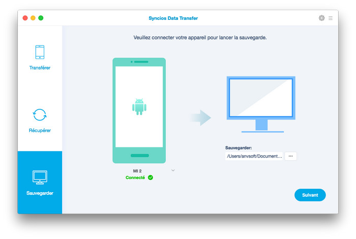 sauvegarder téléphone vers Mac