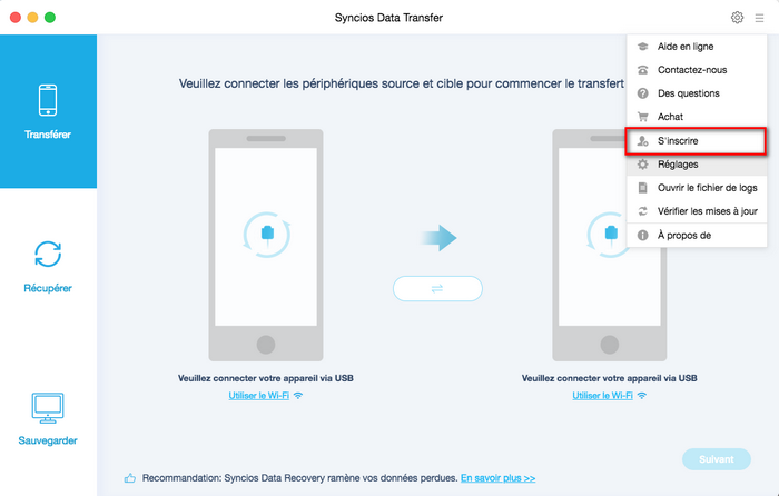 enregistrer Syncios Data Transfer pour Mac